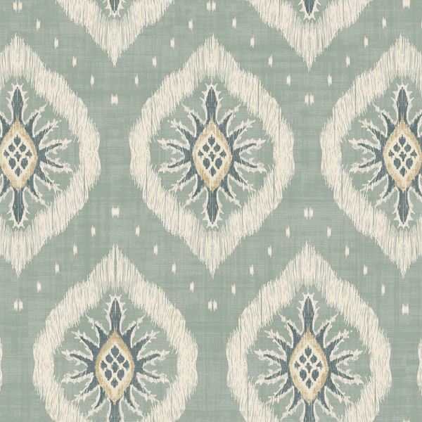 Odina Ikat Wallpaper - Seafoam